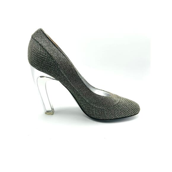 VALENTINO GARAVANI Silver Metallic stretch-knit pumps size EU 38.5 - Picture 1 of 14